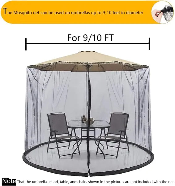 Aeelleea 9/10 FT Mosquito Net for Patio Umbrella, Outdoor Polyester Hanging Screen Tent, Mosquito Net Only