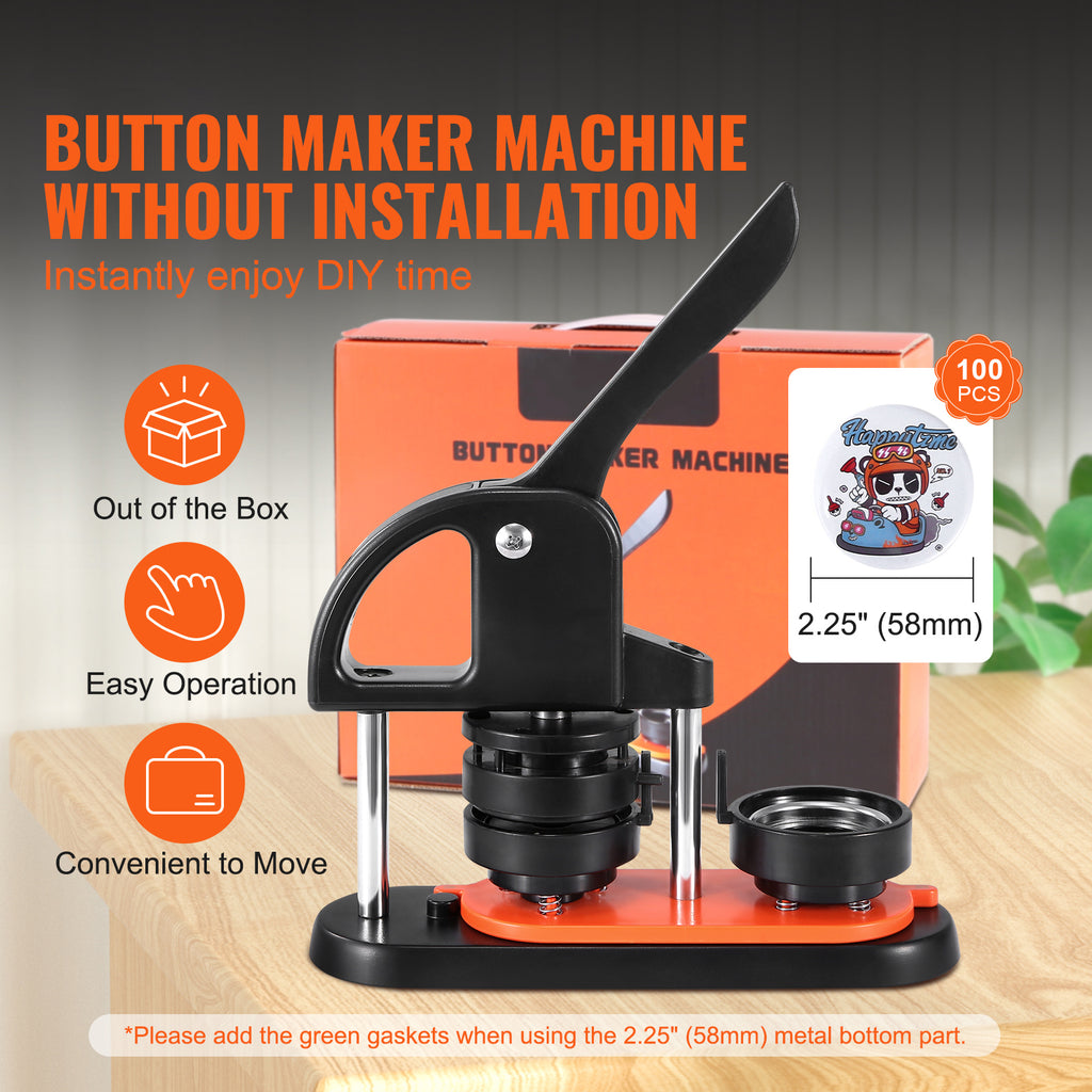 AEELLEEA 2.25 Inch Button Maker Machine, DIY Pin Badge Press Kit with 100 Sets Supplies & Panda Pattern Magic Book for Handmade Craft