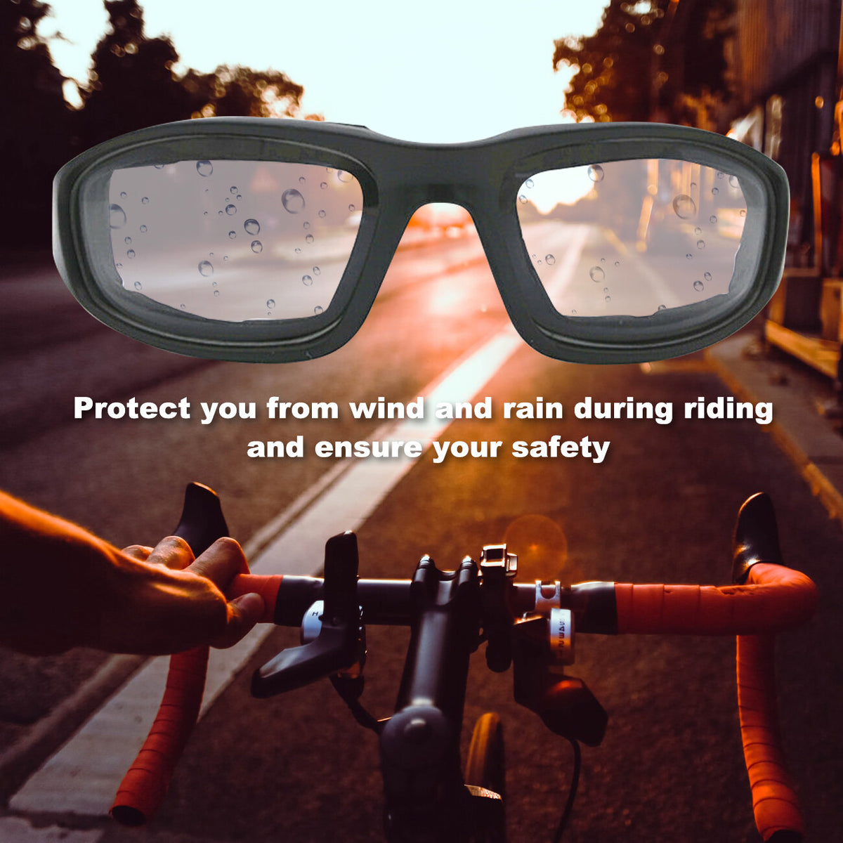 3 Pack Sports Riding Glasses, Windproof Dustproof Cycling Sunglasses, Gray/Clear/Yellow Lenses Unisex Motorcycle Bicycle Outdoor Protective Eyewear