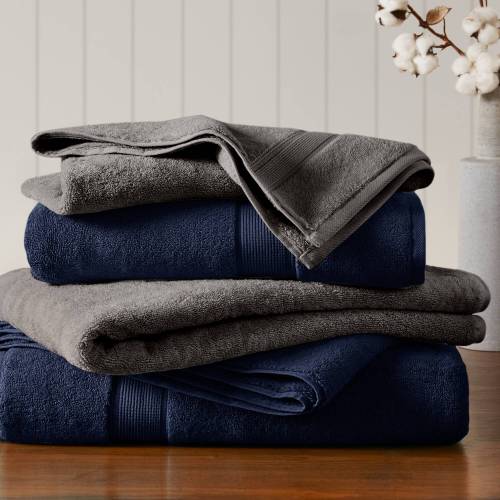 8-Piece Ultra-Soft 100% Cotton Absorbent Towel Set, Charcoal