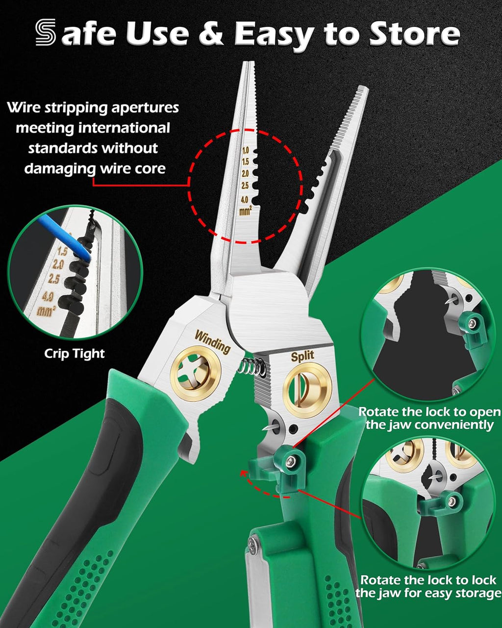 Voltmaster 8-in-1 Multi-Tool, Voltclaw Electrical Tools for Electrician, Wire Stripper with Voltage Tester, Cutting & Crimping Pliers for Home Repair