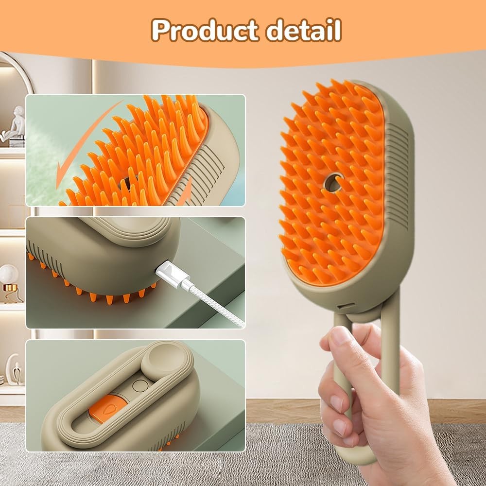 Pet Grooming Brush, Dual Sided Dog Cat Massage Comb, Gentle Floating Hair Remover Shedding Brush