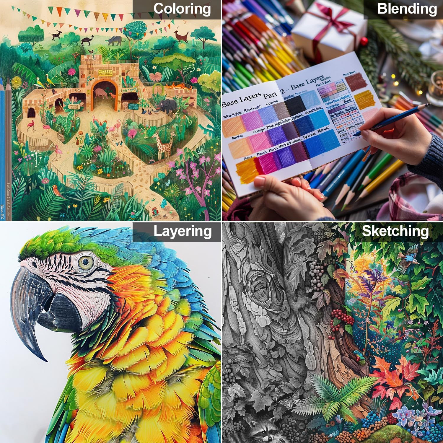 72 Count Colored Pencils Set for Adult Coloring Books, Soft Core Color Pencils for Drawing, Blending, Shading, Art Supplies Gift for Adults, Kids & Beginners