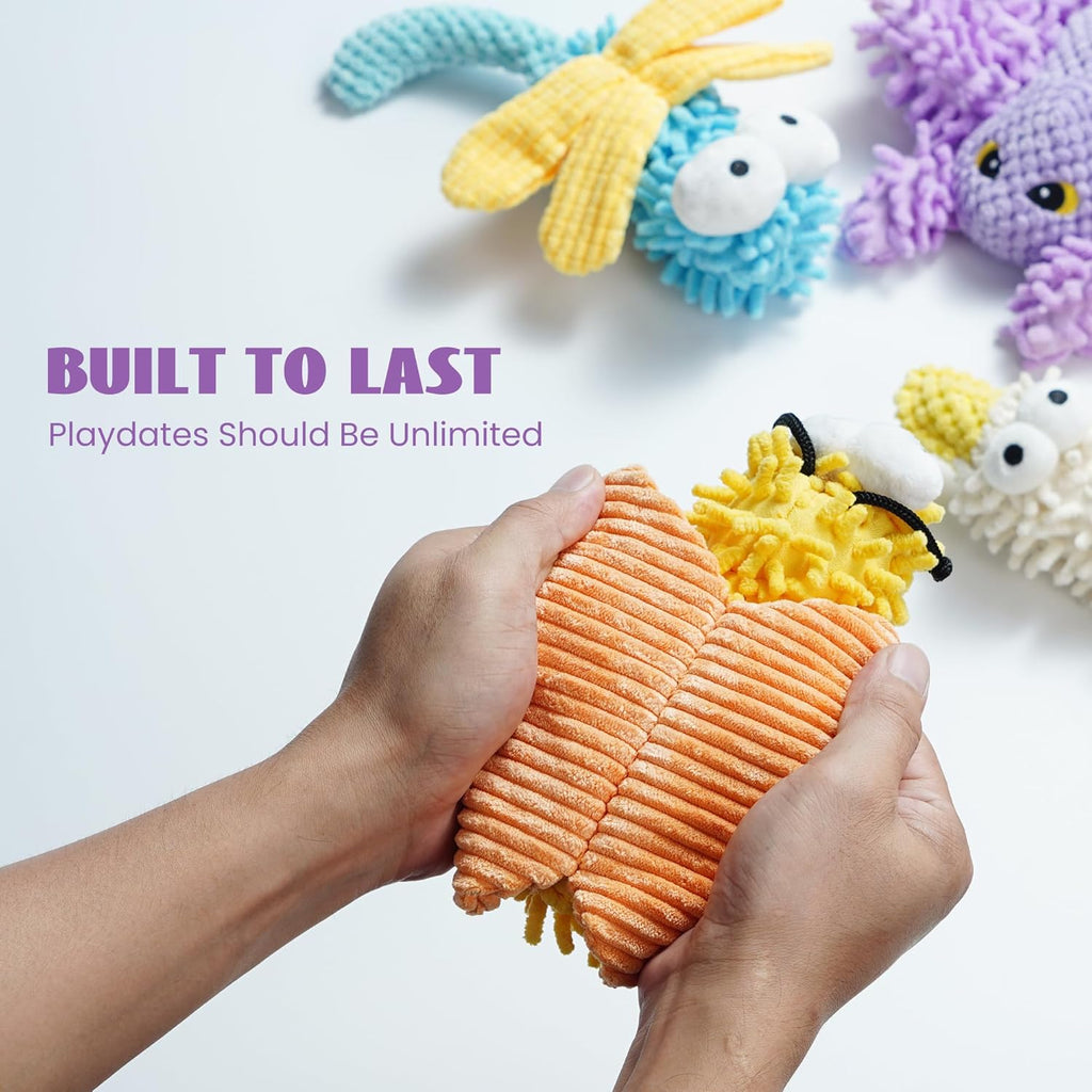 ZippyPaws Small Medium Large Dog Toys, Cute Soft Squeaky Crinkle Plush Stuffed Durable Pet Teething Animal Chew Toys for Small to Large Breed, Cognitive Stimuting Boredom Puppy Busy Birthdays Gifts
