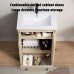 Freestanding Bathroom Vanity with Sink, Light Oak Bathroom Cabinet with White Top, Double Doors and Bottom Drawer, Adjustable Shelf