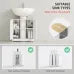 White Under Sink Bathroom Cabinet, Pedestal Vanity Storage Cabinet with Double Doors, Bathroom Organizer for Wash Basin