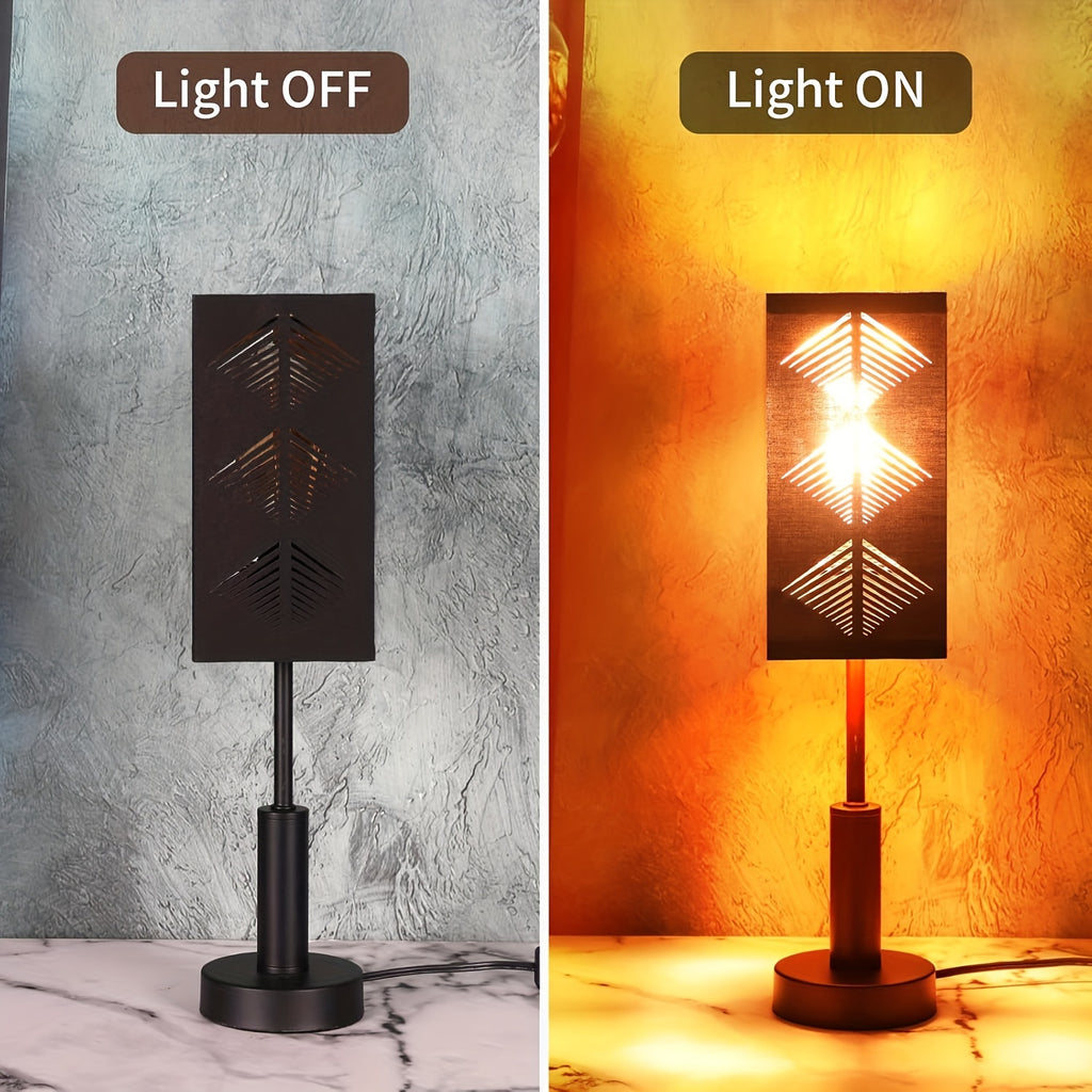 Black Geometric Cutout Cylinder Lamp Shade, Roll-Up Fabric Shade with Gold Lining for Pendant, Sconce & Table Lamps