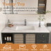 43 Inch Bathroom Vanity Top with Undermount Rectangle Sink, White Marble Engineered Stone Countertop 3-Hole with 4 Inch Backsplash