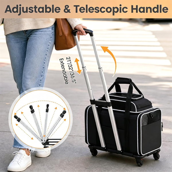 Rolling Pet Carrier with Wheels