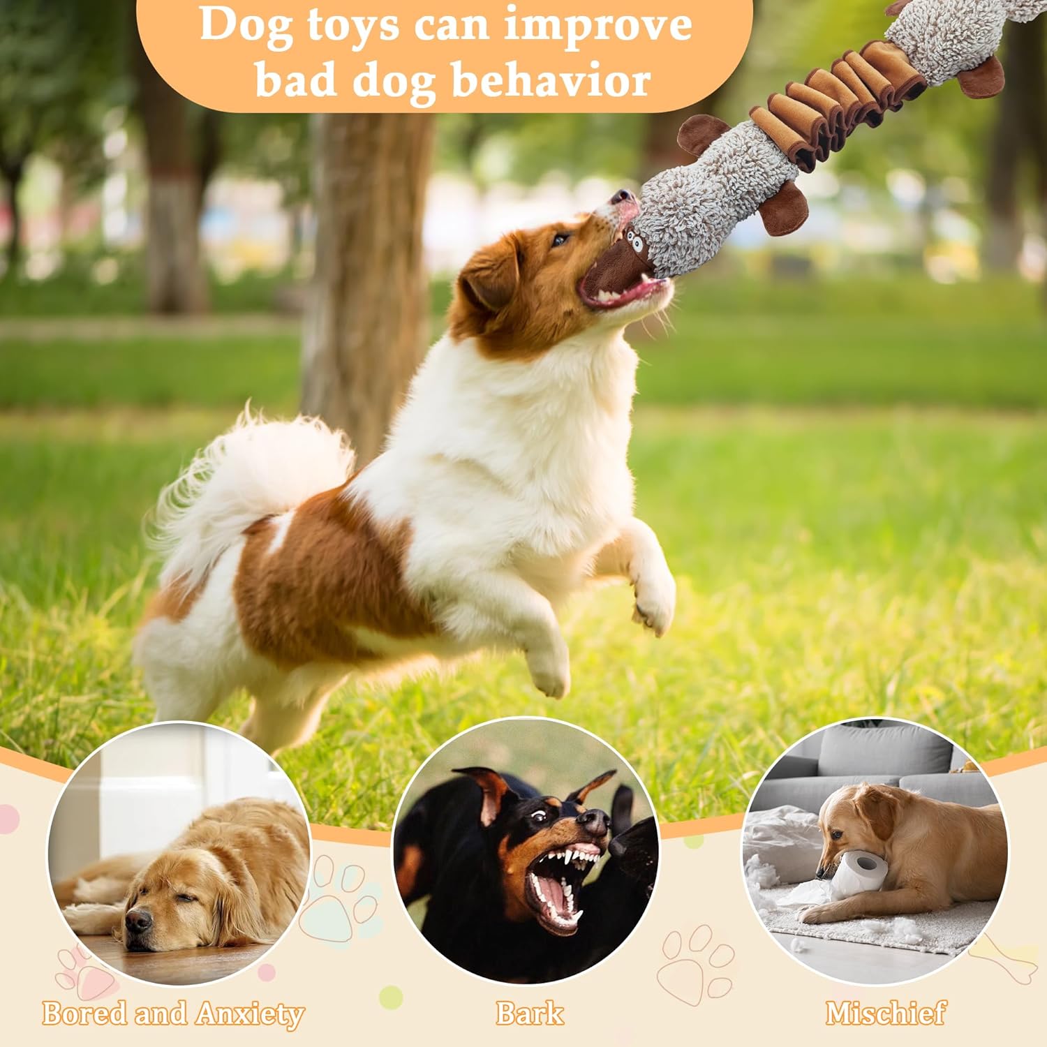 ZippyPaws Dog Toys, Stuffed Large Dog Toys to Keep Them Busy, Interactive Plush Chew Toys with Crinkle Paper, Tough Pet Animal Toys for Small Medium Large Dogs - Platypus