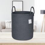 Woven Storage Basket with Handles, Cotton Rope Storage Bin, Organizer for Laundry, Toys, Blankets, Home Decor
