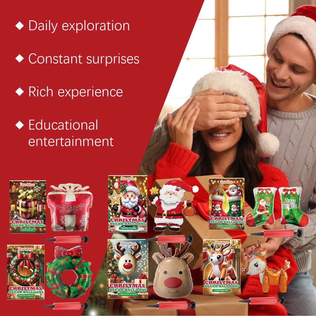 Dowmoo Christmas Balloons Balloon Standing Santa Claus Reindeer Christmas Tree Event Atmosphere Decoration