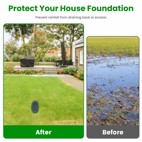 Downspout Extension, 4 Inch Gutter Downspout Extender, PVC Drainage Catch Basin for Foundation Protection