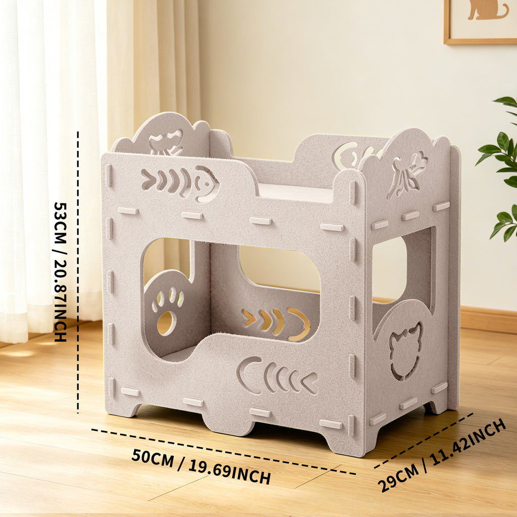 Felt Cat Bed Nest Multifunctional Pet House Lounge for Playing Sleeping Resting Indoor Outdoor Cats