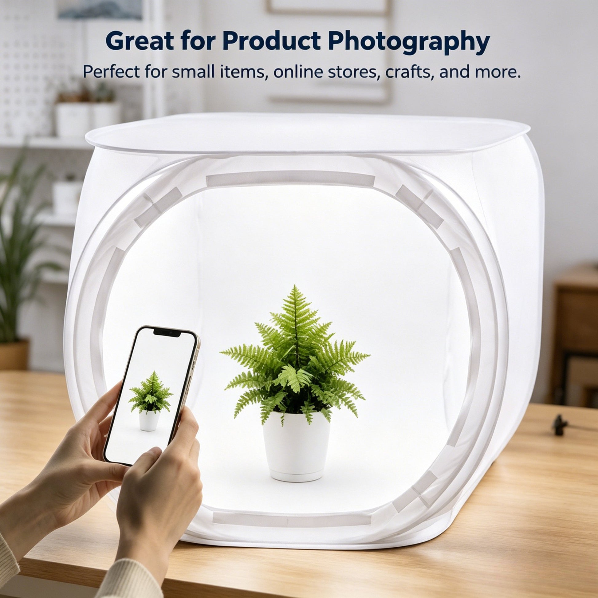 Foldable Photo Studio Light Box, 24x24in Portable Photography Light Tent with Carry Bag, Soft Diffuser for Product Photography, Jewelry & Small Items