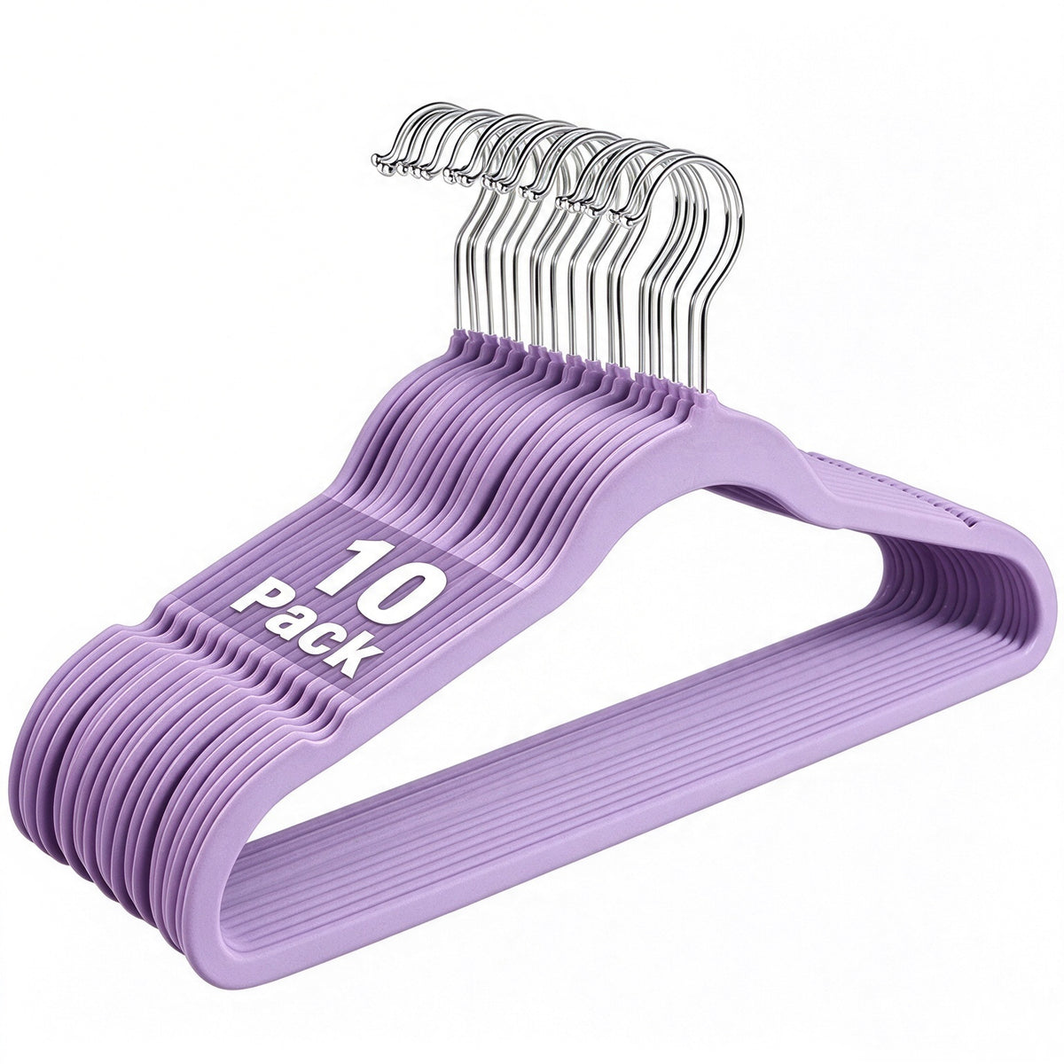 AEELLEEA 10 Pack Velvet Hangers, Premium Non-Slip Clothes Hangers, Light Purple