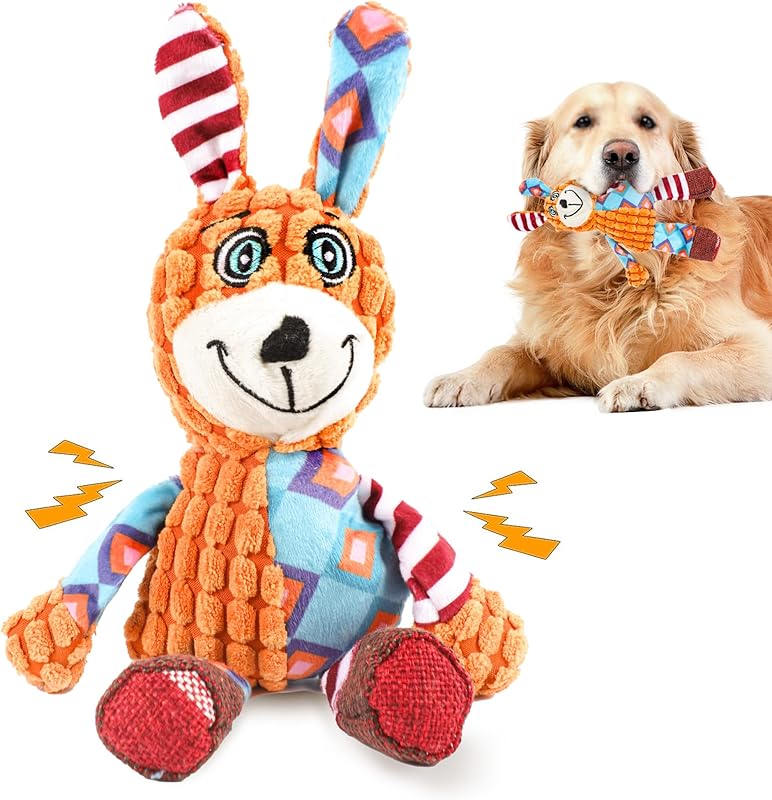 ZippyPawsToys Puppy Teething Interactive Chewing Plush Toy to Keep Them Busy, Best Birthday, Christmas, Halloween, Easter Gift, Elephant