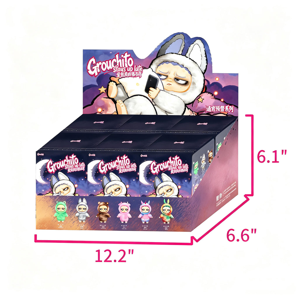 Grouchito Stays Up Late Series Plush Collectible Blind Box Mystery Toy-6Pack