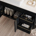 Bathroom Vanity with Mirror Cabinet, Black and White Modern Vanity with Gold Handles, Ceramic Sink Cabinet with Soft Close Drawers