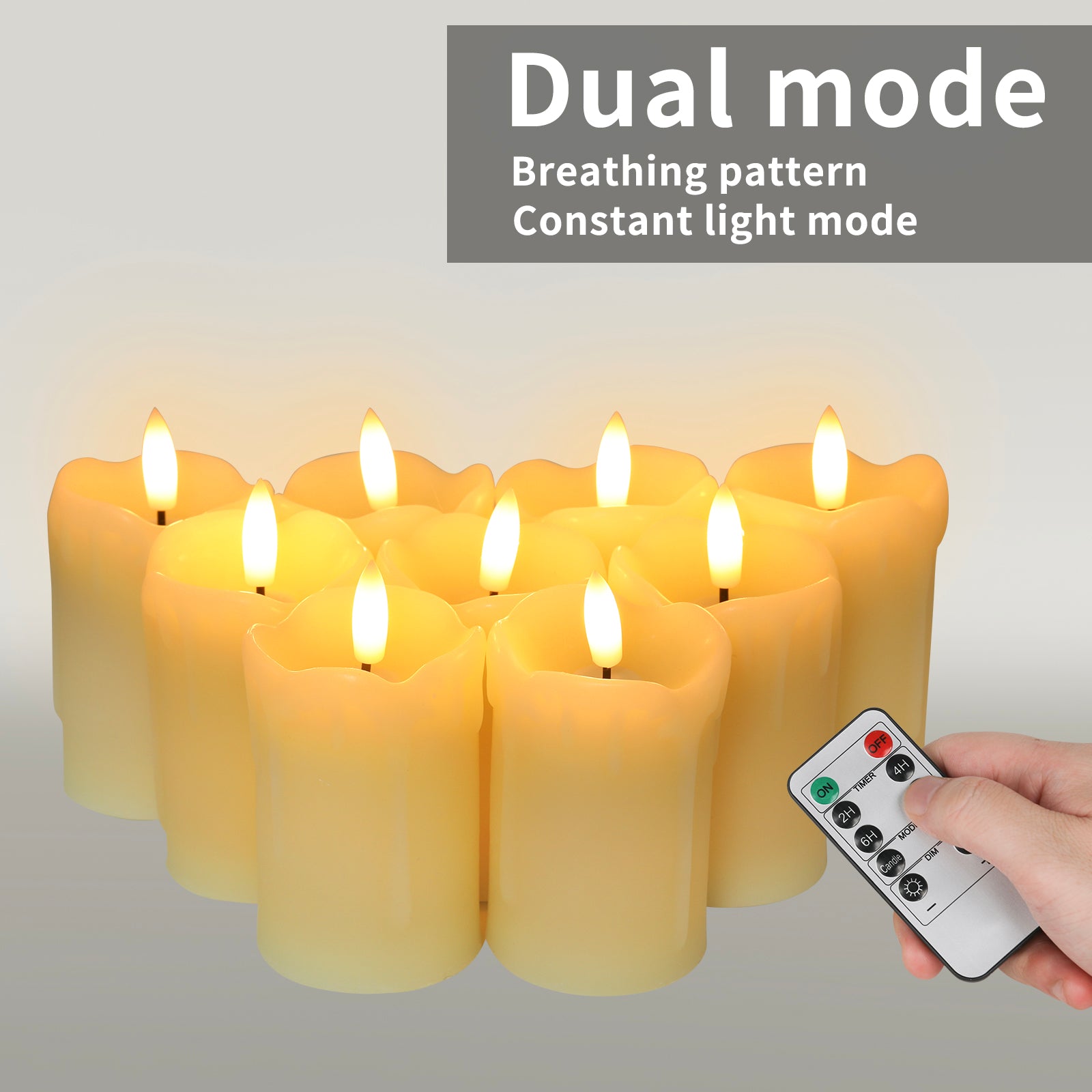 9-Pack Real Wax Tear Drop Candles - Remote-Controlled 2"x3.7" Flickering LED Candles for Home Decor, Bedroom Ambiance & Daily Use