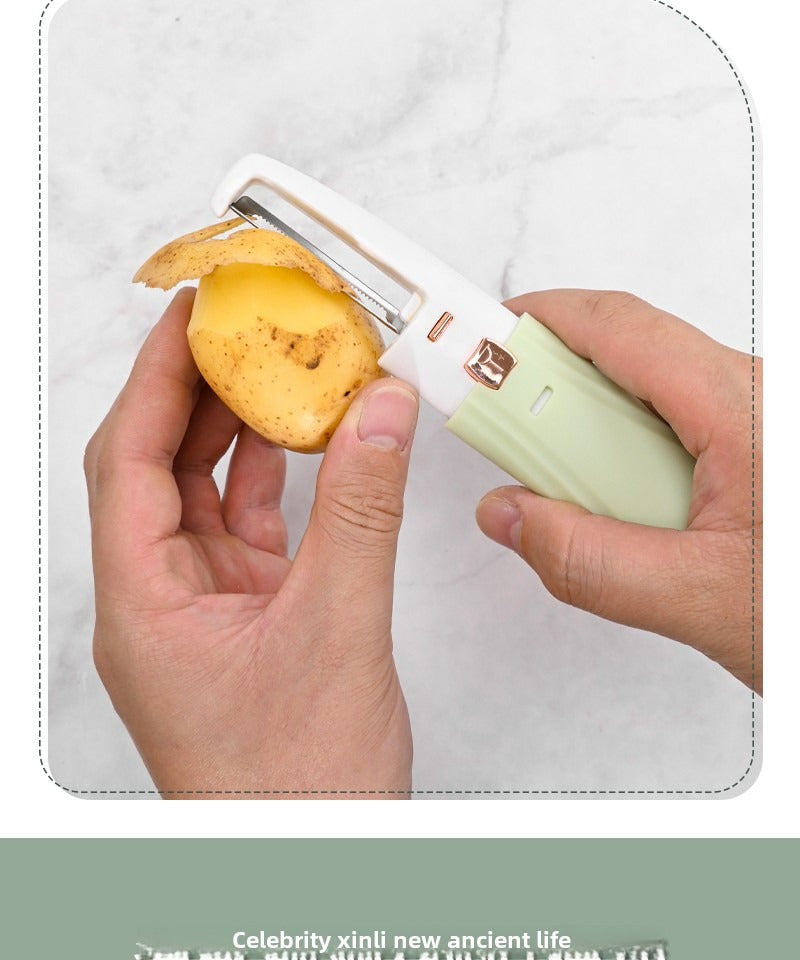 AEELLEEA-2 in 1 Portable Fruit and Vegetable Peeler, Dual Head Kitchen Prep Tool for Home Use