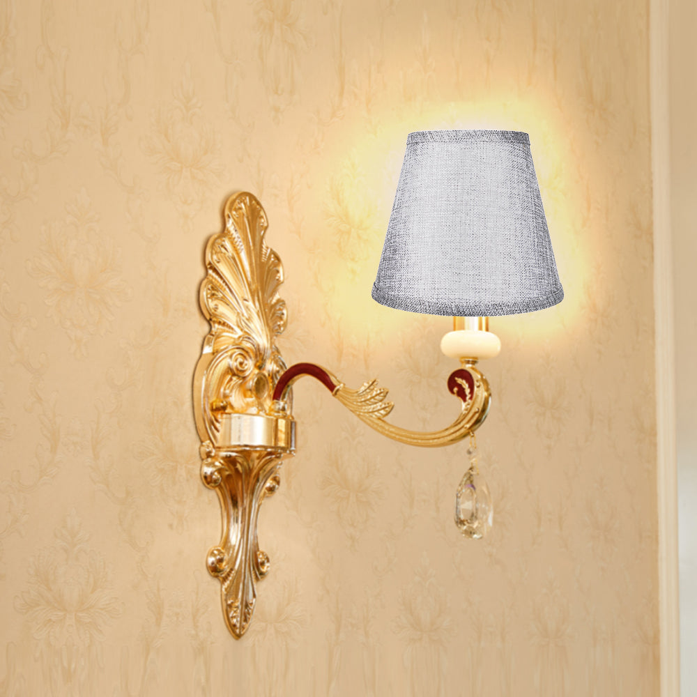 Gray Linen Clip-On Lamp Shades 5"×7"×8", Fabric Replacement Shades for Wall Sconces & Chandeliers