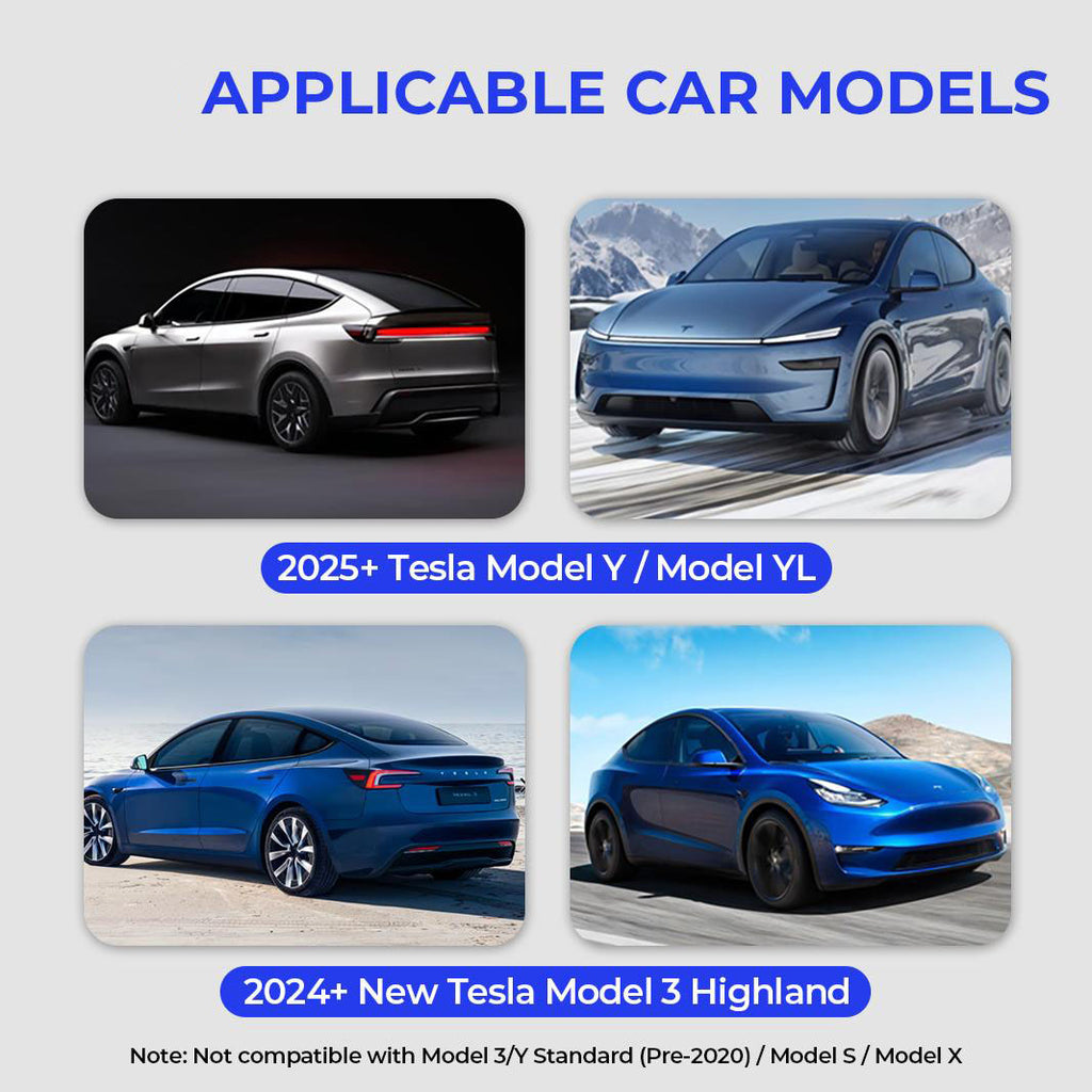 Tesla Model Y Juniper & Model Y L Under Screen Storage Organizer (2025-2026), Hideable Center Console Organizer Tray for Model 3 Highland 2024-2026, Black Car Interior Accessories, Abs Plastic, Juniper/Highland