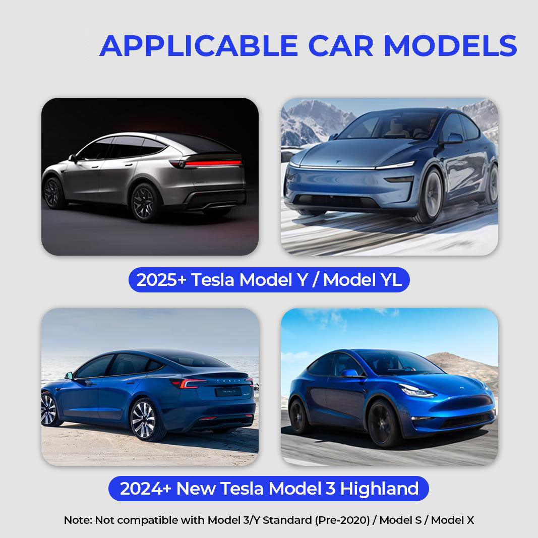 Tesla Model Y Juniper & Model Y L Under Screen Storage Organizer (2025-2026), Hideable Center Console Organizer Tray for Model 3 Highland 2024-2026, Black Car Interior Accessories, Abs Plastic, Juniper/Highland