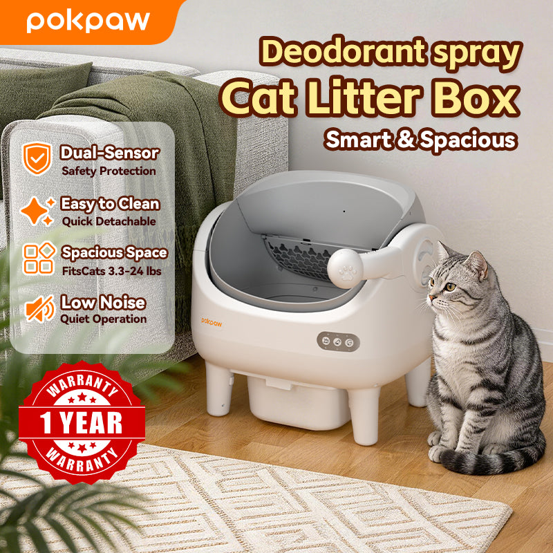 Aeelleea Smart Self-Cleaning Cat Litter Box Open-Top Deodorizing App Control Multi-Cat
