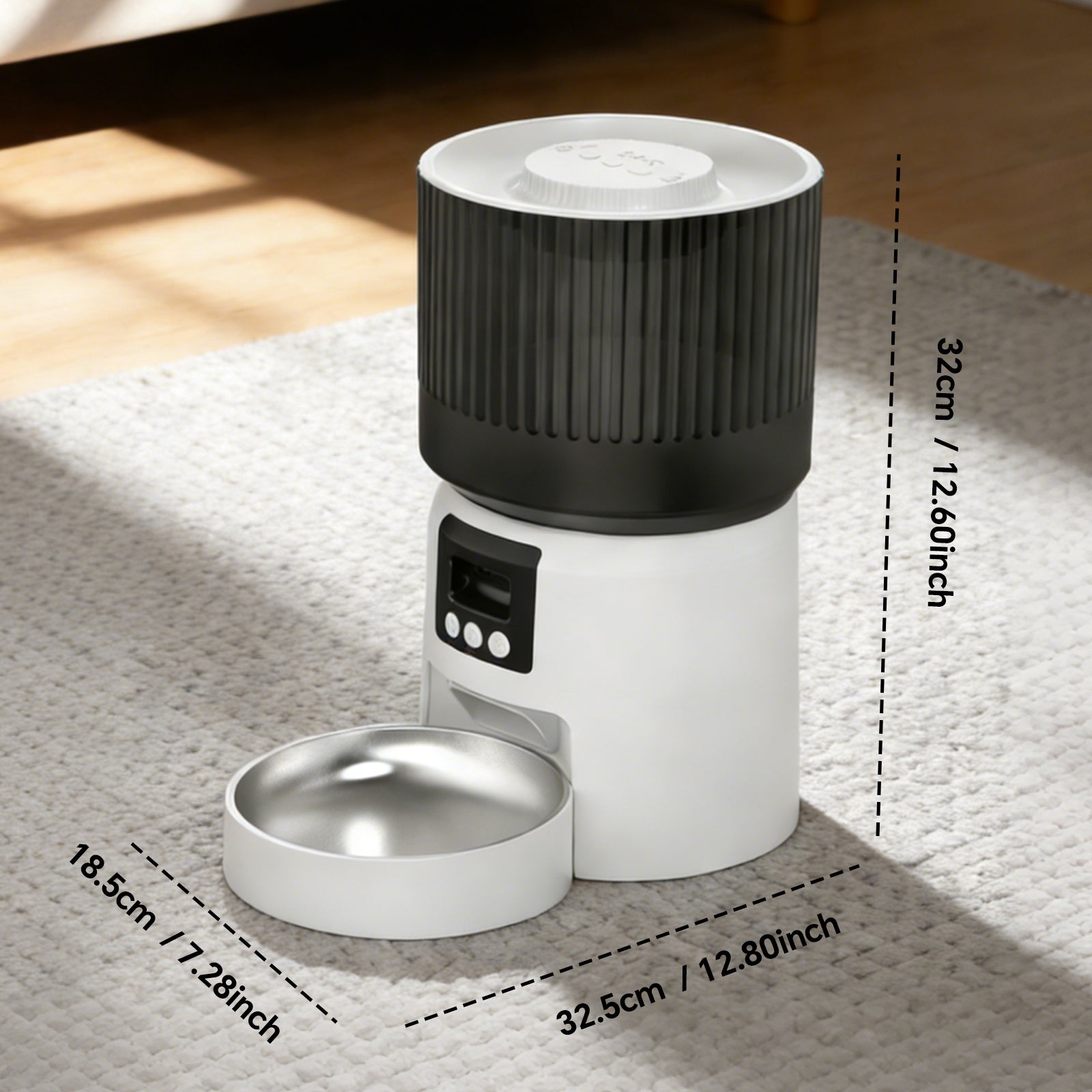 Smart Automatic Pet Feeder with Camera, WiFi App Control, 2-Way Audio, 4L Capacity, Timed Feeding for Cats & Dogs