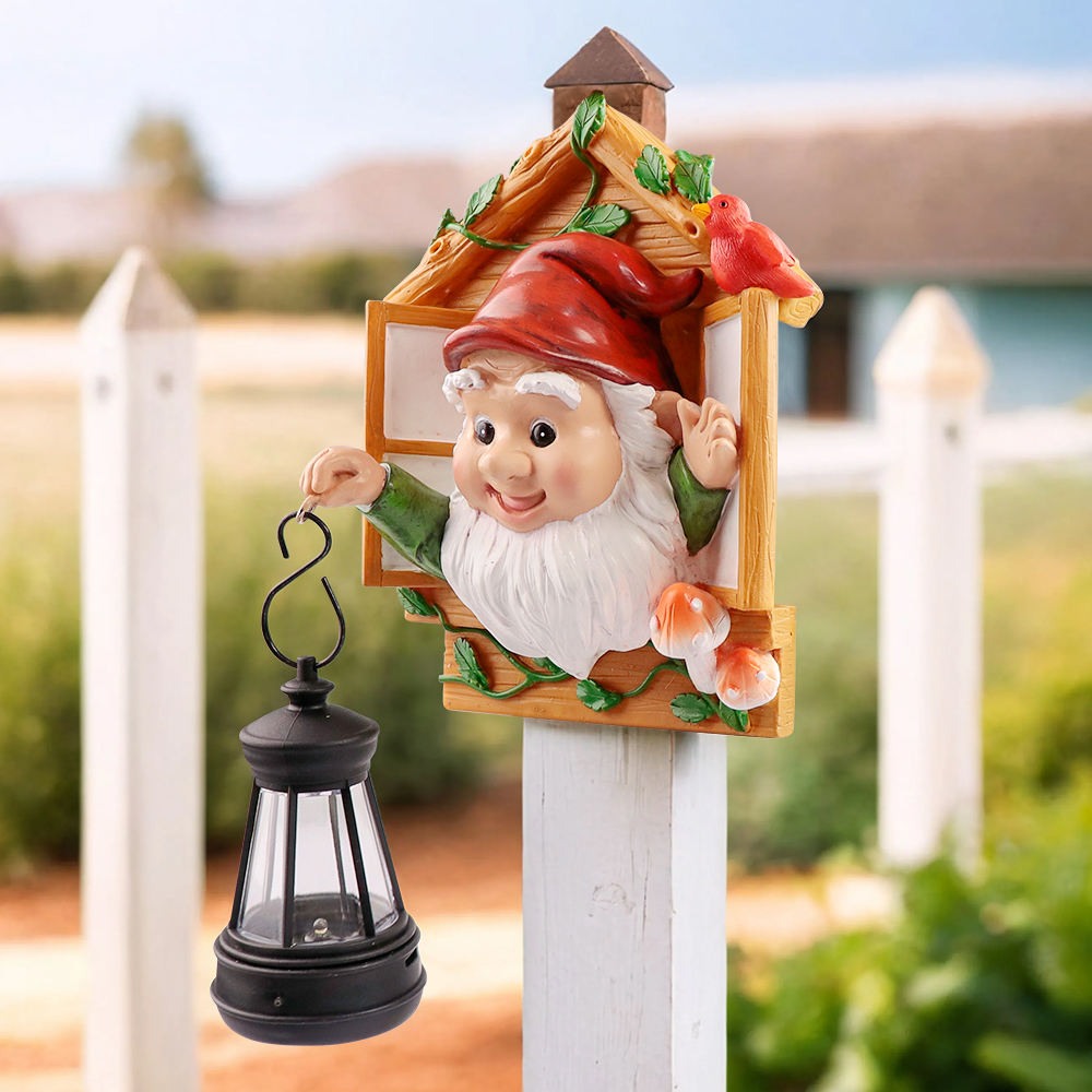 Gnome Tree Hugger Resin Garden Statue for Outdoor Decor, Whimsical Gnome Figurine for Yard Patio Lawn Porch, Funny Gnome Gift for Gnome Lovers
