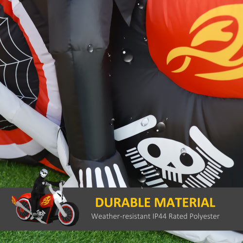 AEELLEEA 6' Inflatable Skeleton Motorcycle Halloween Decoration, Outdoor Yard Decor