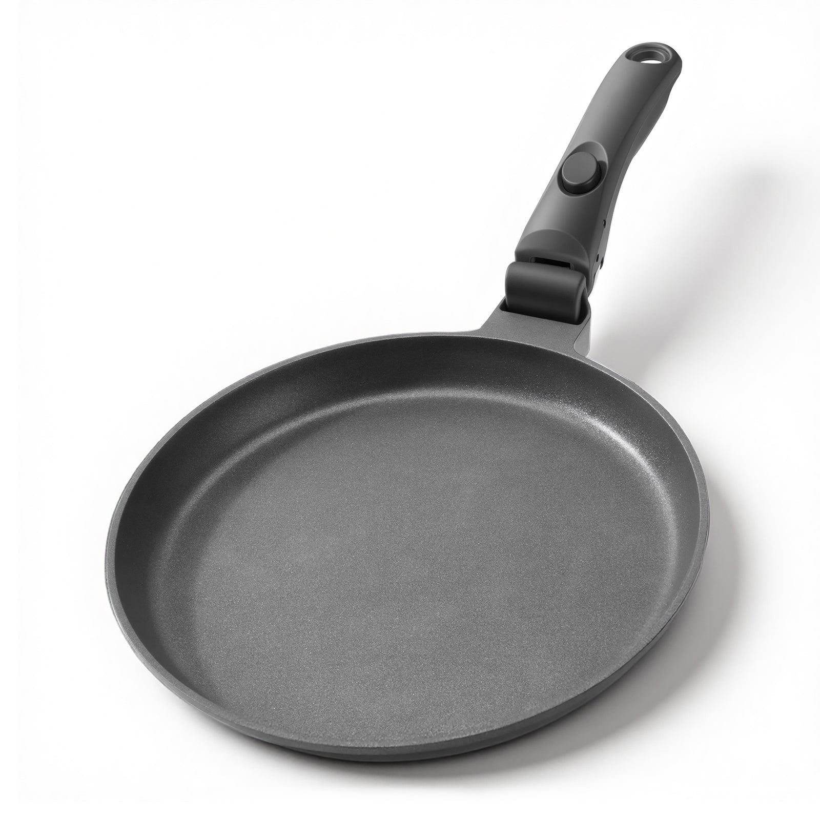 11 Inch Nonstick Crepe Pan with Detachable Handle, Titanium Pancake Pan, Flat Tawa Dosa Tortilla Pan, Induction Compatible, Oven Safe, Dishwasher Safe, PTFE & PFOA Free