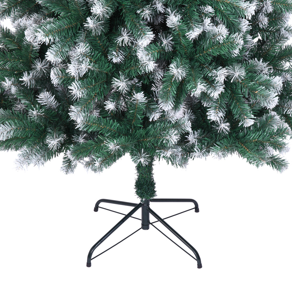 AEELLEEA- 7FT Unlit Full Artificial Christmas Pine Tree, PVC Holiday Xmas Tree with Metal Stand, Realistic Branches