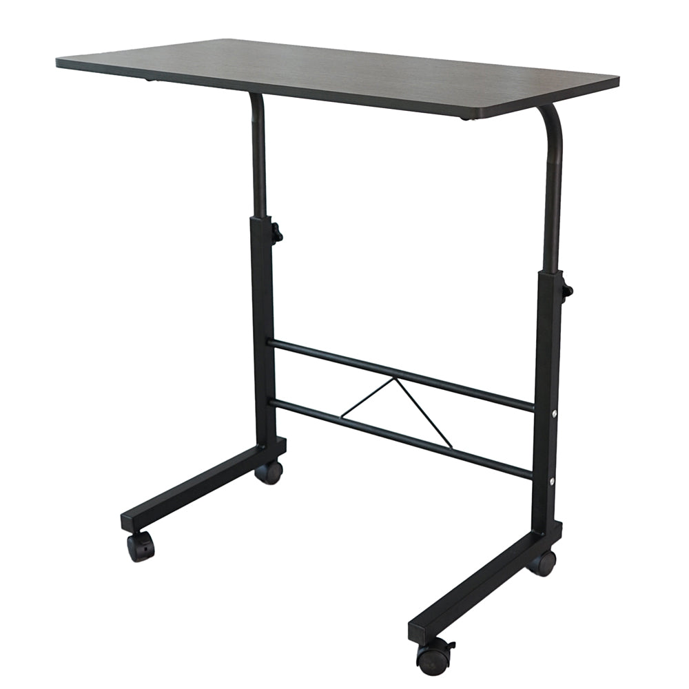 AEELLEEA-Adjustable Height Side Table, Detachable Chipboard Steel End Table, Black Versatile Accent Table