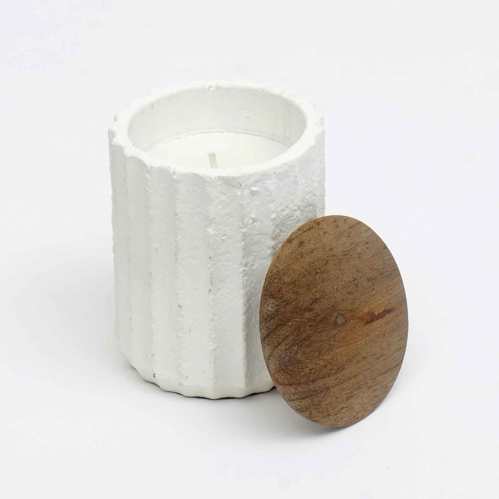 Candle Ecomix Wax Fill With Wooden Lid - Vanilla Lavender, 6oz