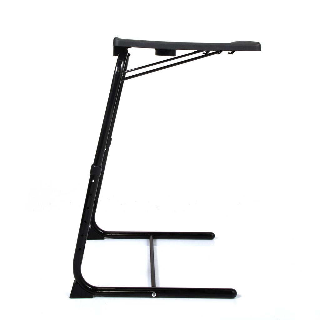 Portable Black Laptop Desk, Height Adjustable Mobile Computer Table with Lockable Wheels for Home Office Bedroom Study