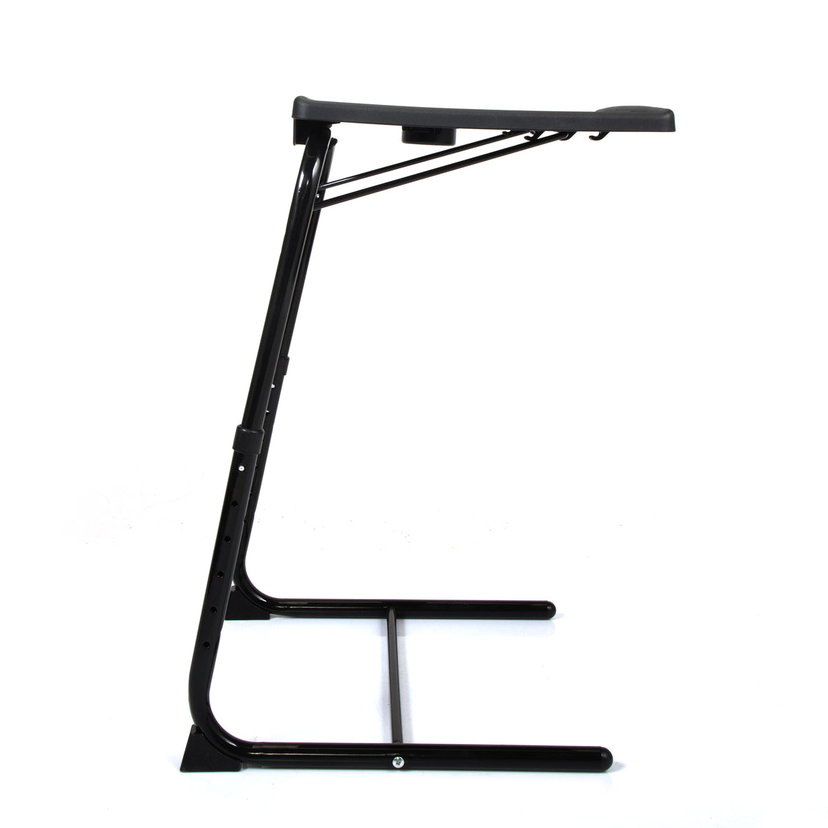 Portable Black Laptop Desk, Height Adjustable Mobile Computer Table with Lockable Wheels for Home Office Bedroom Study