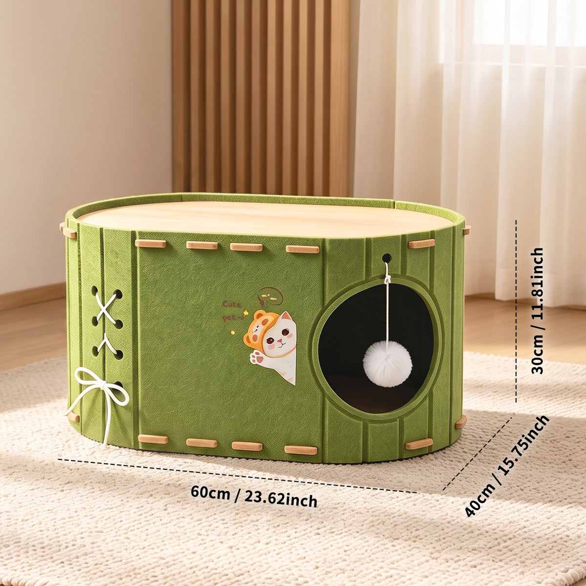 Washable Cat Cave Bed, Removable Soft Polyester Pet House for Indoor Cats & Small Dogs, Cozy Enclosed Pet Nest for Rest