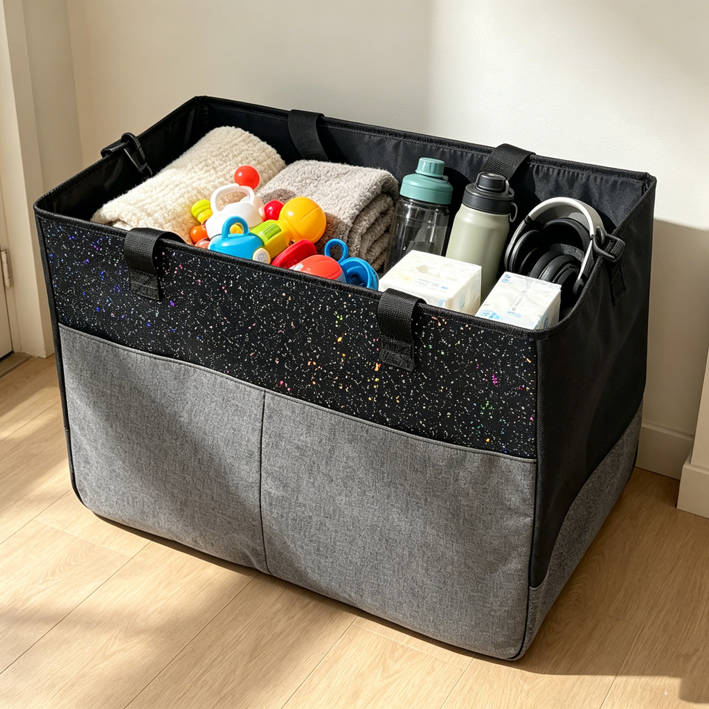 Sparkle Large Car Trunk Storage Bag, Waterproof Vehicle Cargo Organizer Tote with Strong Carry Handles
