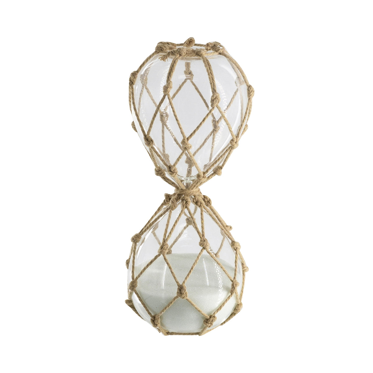 3.9" x 10" Decorative 45-Minute Hourglass with Clear Embossed Rose & Black Sand, Decorative Tabletop Ornament