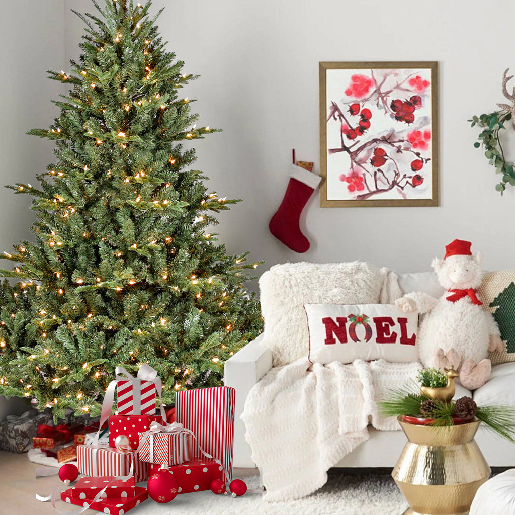 Natural-Looking Artificial Christmas Tree - Hinged Spruce Douglas Fir, PE+PVC Material, Christmas & New Year Party Decoration