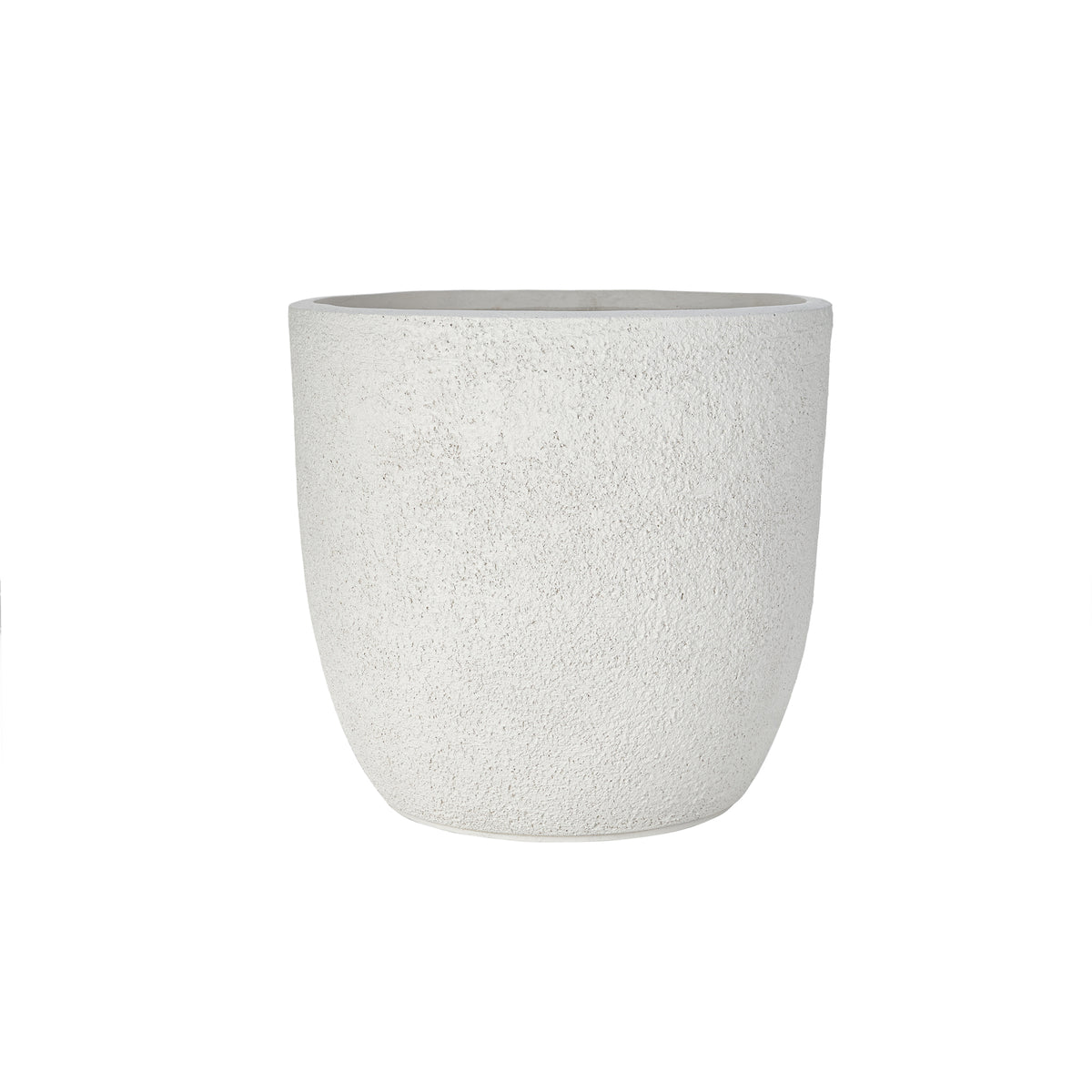 AEELLEEA Set of 3 MGO Planters, 16.9/14/11.2 in Round Indoor Outdoor Flower Pots with Drainage Holes, Stackable, White