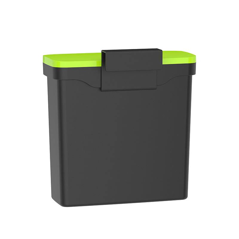 Kitchen Cabinet Door Hanging Trash Can 4L Counter Scrap Collector Small Indoor Bin Lid Manual Open Slim Wall Mount Waste Container Removable Hook Compact Plastic for RV Bathroom Dorm Pantry Sink