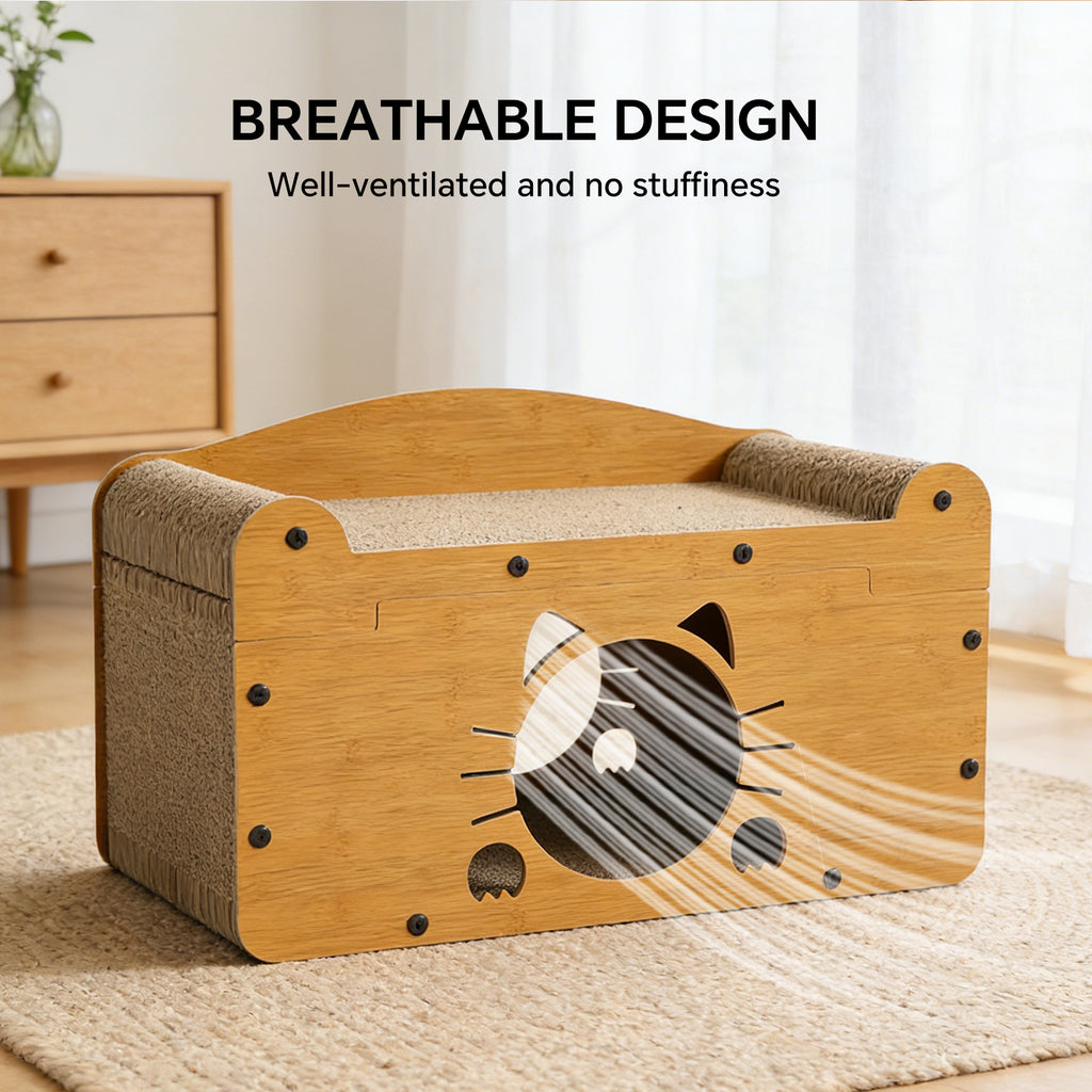 Cat Bed Sofa Large Pet Board Cartoon Bed with Dangling Pendant Cat Sleep Bed Kitten Sofa