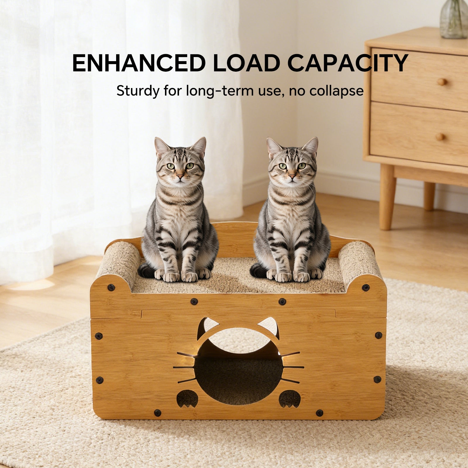 Cat Bed Sofa Large Pet Board Cartoon Bed with Dangling Pendant Cat Sleep Bed Kitten Sofa