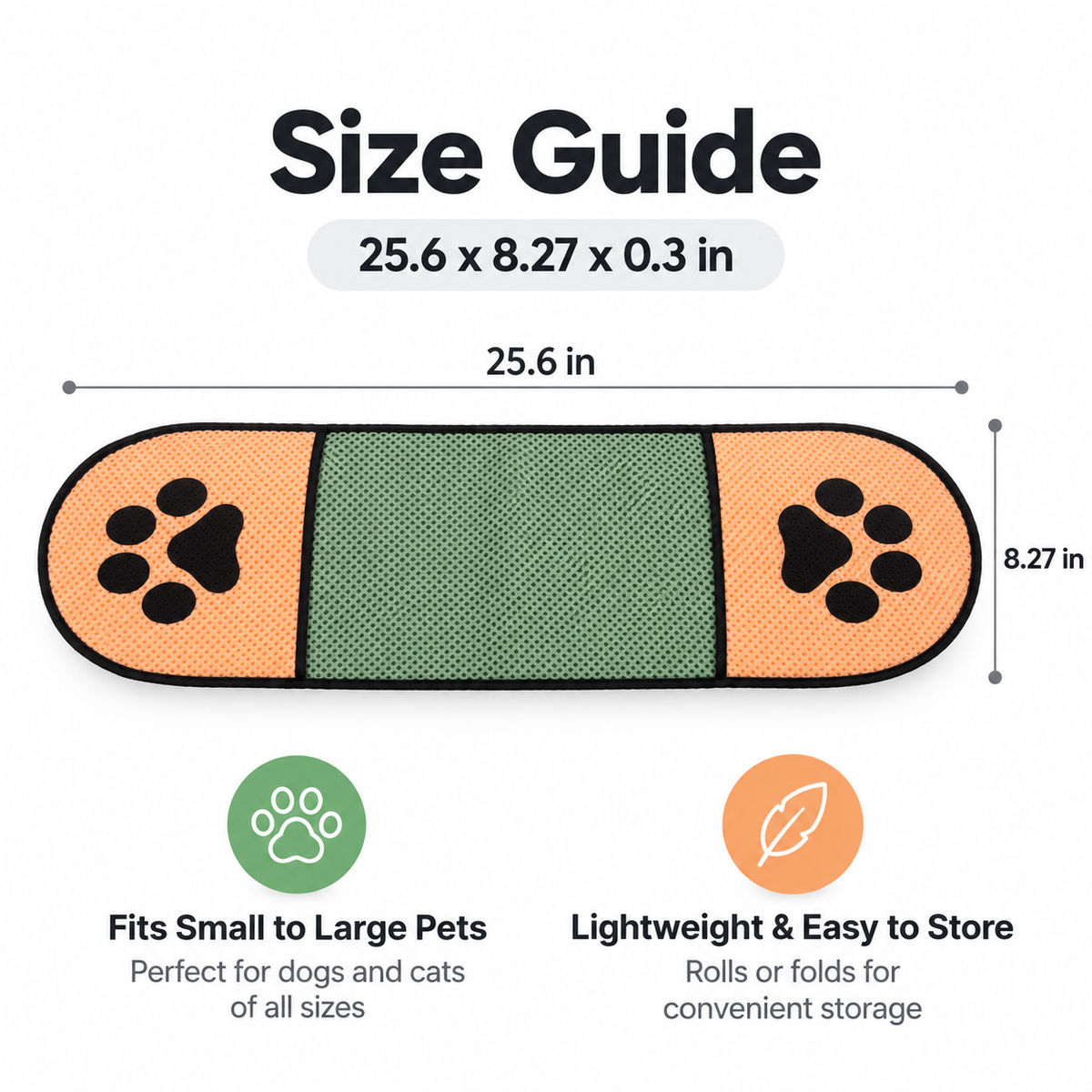 Quick-Drying Microfiber Pet Towel with Dual Hand Pockets, Super Absorbent Grooming Bath Towel for Dogs & Cats, 25.6 in