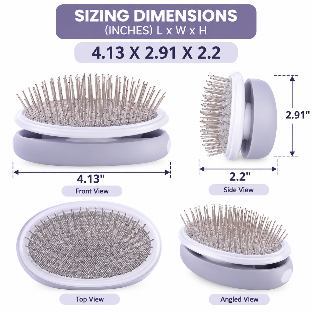 Swivel Pet Grooming Pin Brush with Air Cushion, Adjustable Handle for Dogs & Cats, 4.13 x 2.91 x 2.2 in