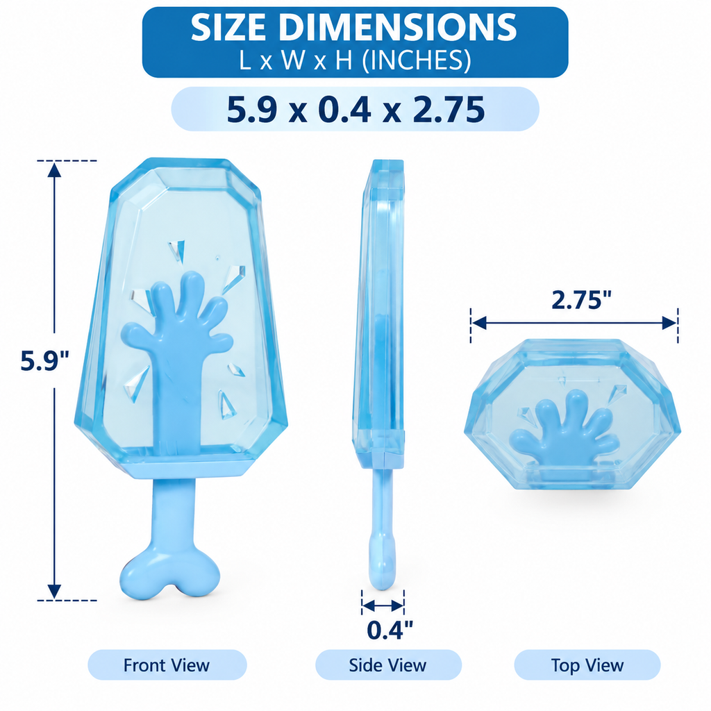 Freezable Dog Chew Toy, Water-Fillable Cooling Teether for Puppies & Dogs, 5.9" Blue