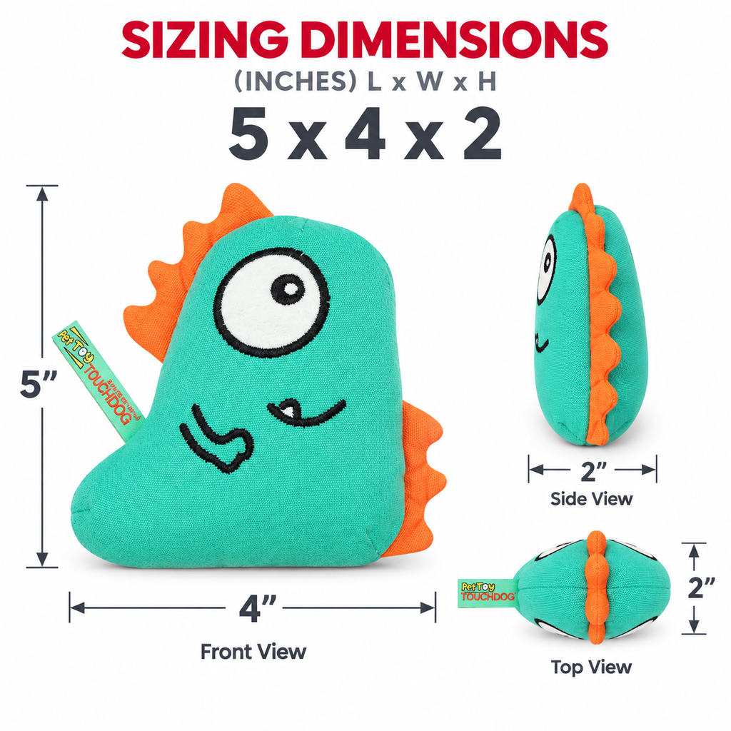 Cartoon Monster Plush Dog Toy, Soft Squeaky Chew Toy for Small & Medium Dogs